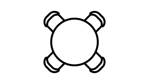Round table chair top view line icon animation Stock Footage 326135826