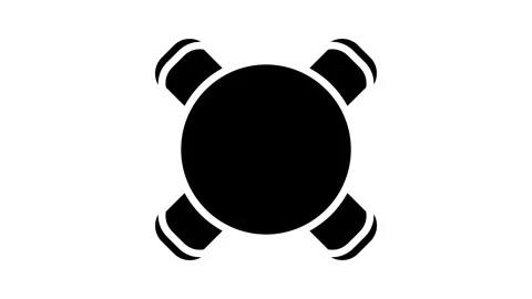 Round table chair top view glyph icon animation Stock Footage 326157681