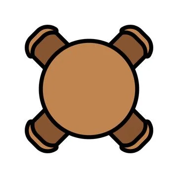 Round table chair top view color icon vector illustration Stock Illustration