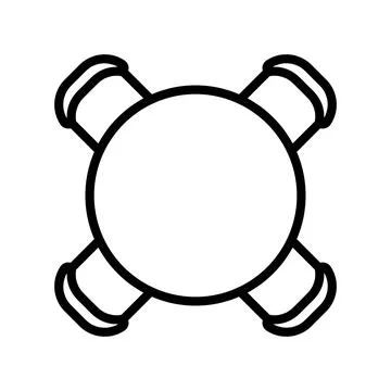 Round table chair top view line icon vector illustration Stock Illustration