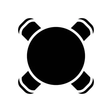 Round table chair top view glyph icon vector illustration Illustrazione stock