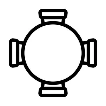 Round table chair top view line icon vector illustration イラスト素材
