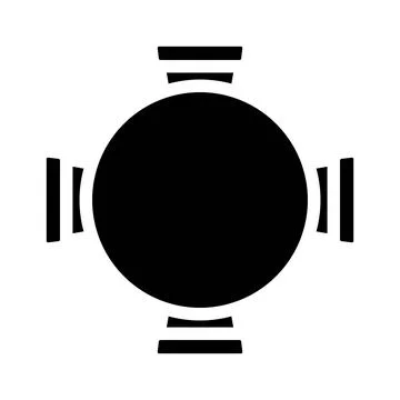 Round table chair top view glyph icon vector illustration イラスト素材
