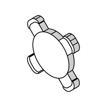 Round table chair top view isometric icon vector illustration Stock Illustration