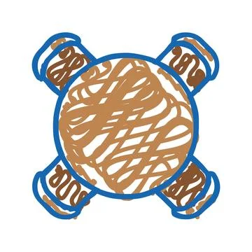 Round table chair top view icon doodle illustration Illustrazione stock