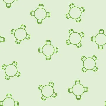 Round table chair top view line seamless pattern Stock Illustration