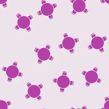 Round table chair top view glyph seamless pattern Illustrazione stock