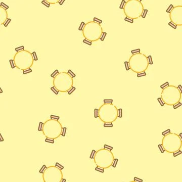 Round table chair top view vector seamless pattern Stock Illustration