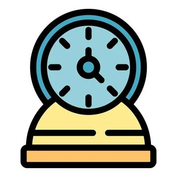 Round table clock showing time passing by Stock Illustration