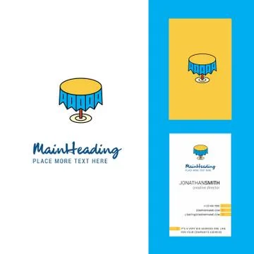 Round table Creative Logo and business card. vertical Design Vector Stock Illustration