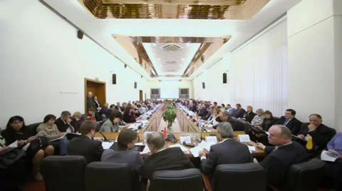 Round table Elections in Moscow on 4 March Stock Footage 32427971