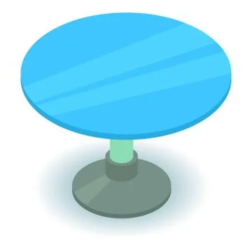 Round table icon, isometric 3d style Stock Illustration