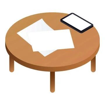 Round table icon, isometric style Stock Illustration