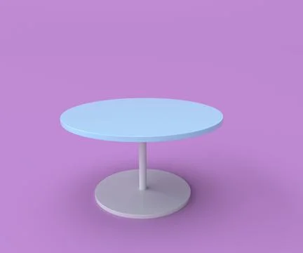 Round table icon, minimal 3d render illustration on purple background. Illustrazione stock