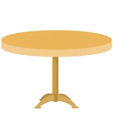 Round table, isolated object on a white background, vector illustration Ilustración de archivo