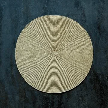 Round table mat or placemat on table Stock Photos