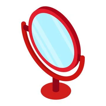 Round table mirror icon, isometric 3d style Stock Illustration