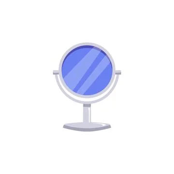 Round table mirror with movable glass vector flat icon, fashion beauty accessory Stockillustratie