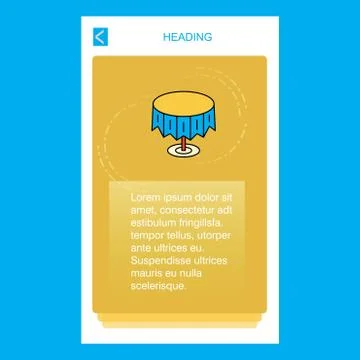 Round table mobile vertical banner design design. Vector Stock Illustration