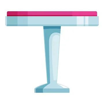 Round table with one leg standing on white background Stock Illustration