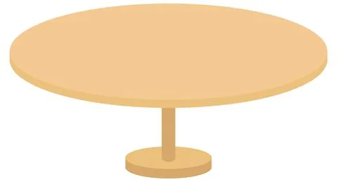 Round table simple vector icon Stock Illustration