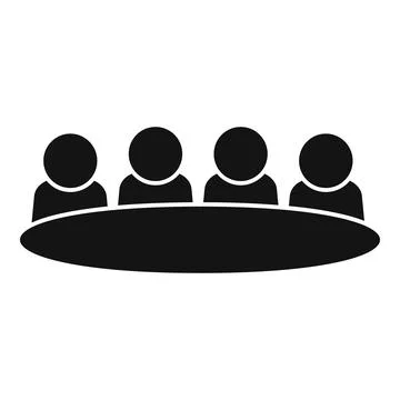 Round table speak icon simple vector. People talk Illustrazione stock