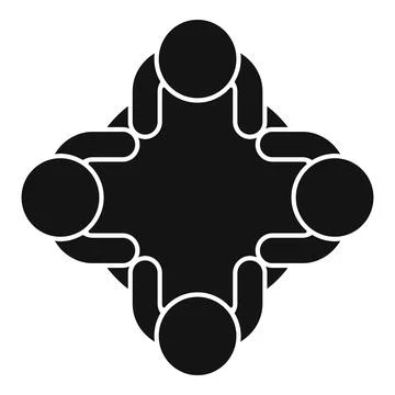 Round table speech icon simple vector. People talk Stock Illustration