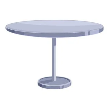 Round table standing on one leg with circular base Stock Illustration