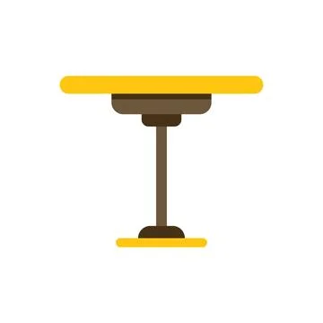 Round table standing on one leg with a circular top surface Stock Illustration