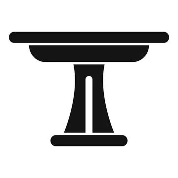 Round table standing on one leg supporting a wide top surface Stock Illustration