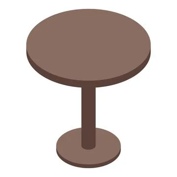 Round table standing on one leg isometric furniture icon Stock Illustration