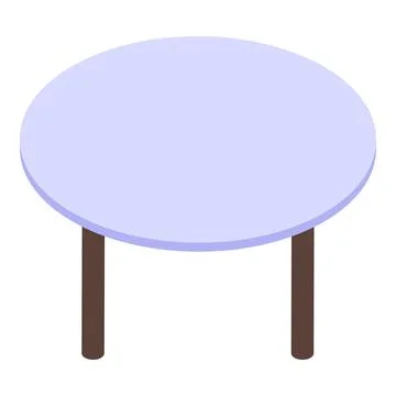 Round table standing on two legs isometric icon Stock Illustration