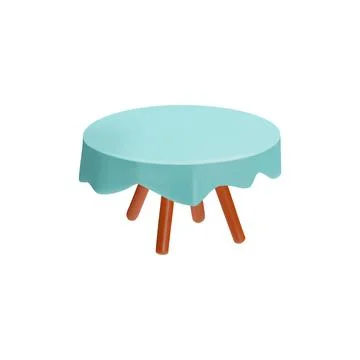 Round table with tablecloth 3d icon vector illustration イラスト素材
