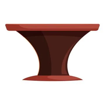 Round table with thin stem standing on white background Stock Illustration