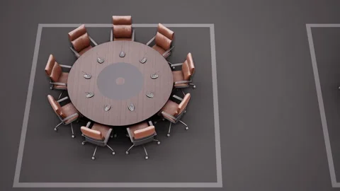 Round Tables For Conferences On Dark Background. 動画素材 95854298