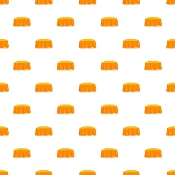 Round tables with orange tablecloths seamless pattern Illustrazione stock