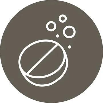 Round tablet pill with bubbles icon graphic sign symbol illustration 스톡 일러스트