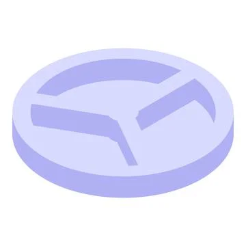 Round tablet showing three sections dividing medicine dosage isometric view Illustrazione stock