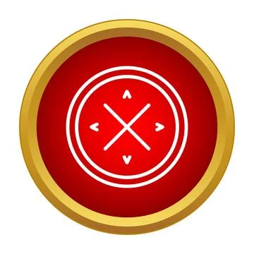 Round target icon with cross and directional arrows 스톡 일러스트
