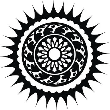 Round tattoo design Stock Illustration