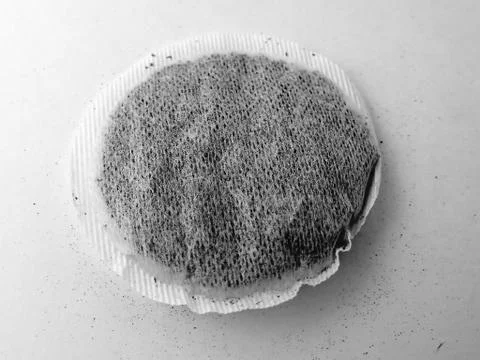 Round tea bag Stock Photos