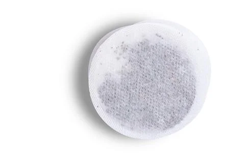 Round tea bags Stock Photos
