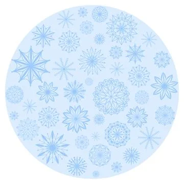 Round template with snowflakes vector illustration Stock Illustration