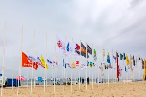 Round Texel sponsor flags Stock Photos