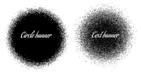 Round text banner for message. Banner from the sprayed blot. Blot explosion Stock-Illustration