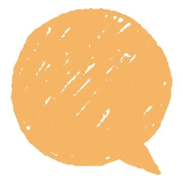 Round text box colored with orange pencil, childish doodle. Stock Illustration