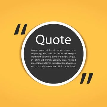 Round Text Box with Quotes Stock Illustration