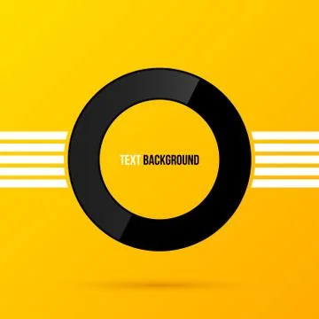 Round text frame on bright yellow background. EPS10 Stock Illustration