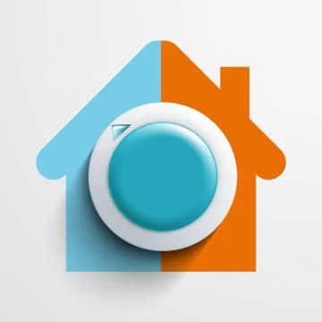 Round thermostat for temperature control. 스톡 일러스트