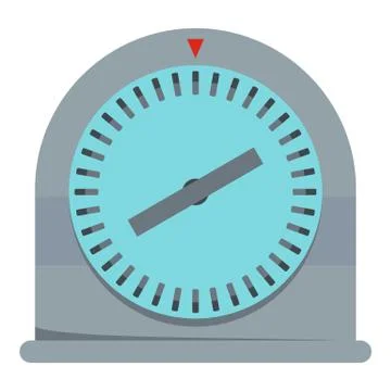 Round timer icon, flat style Stock Illustration